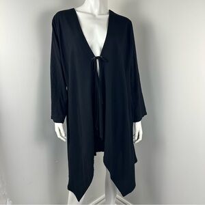 Caty Lesca Paris Tie-Front Draped Open Kimono‎ Cardigan